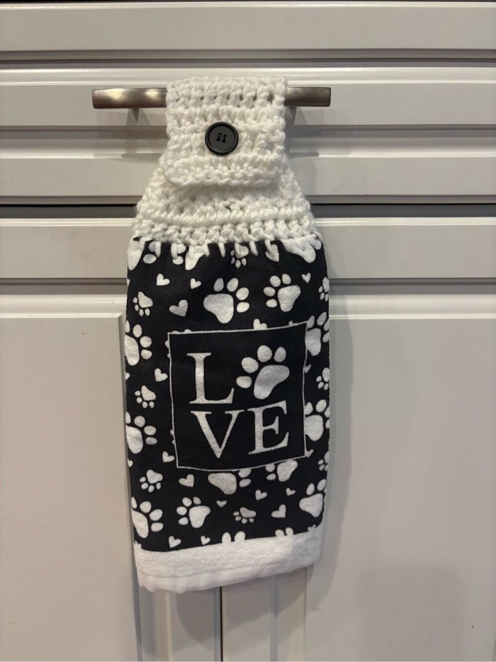 Crochet Top Kitchen Towel-Dog Prints